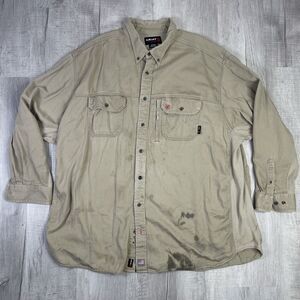 Ariat FR Men’s Work Shirt Solid Long Sleeve Button Down CAT2 2112 Flame 4XL U